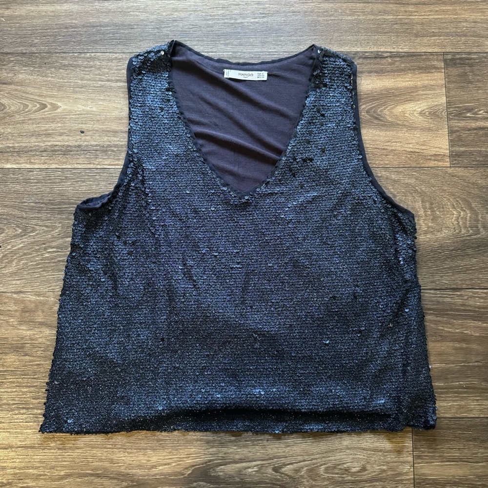 Mango Suit blue sequin top